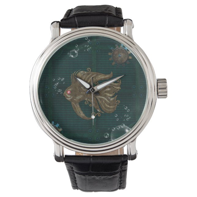 Montre Merveilleux poisson steampunk. (devant)