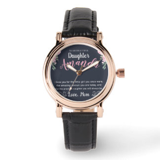 Montre Message de Rose de nom personnalisé pour la fille
