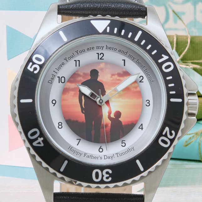 Montre Messages et photos de la fête du Père heureux (Créateur téléchargé)