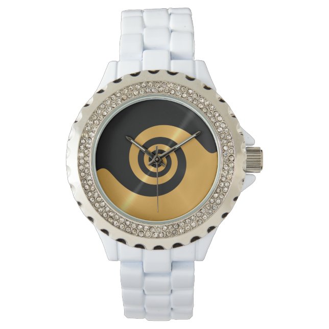Montre Métal en acier brillant or 2 (devant)