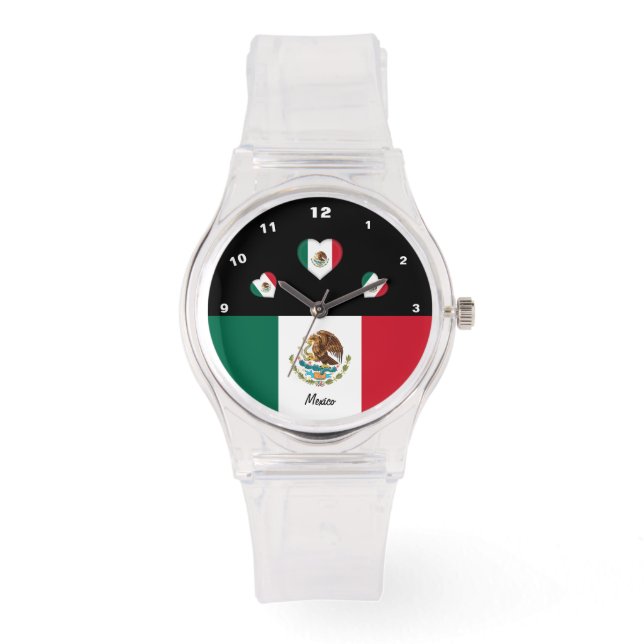 Montre Mexicaine Drapeau, Coeurs, Mexique /sports (Recto)