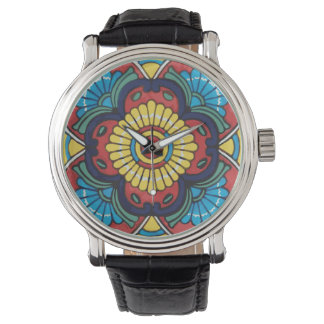 Montre Mexican red talavera tile