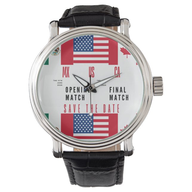 Montre Mexico USA Canada Wristwatch | 2026 Match Days (devant)