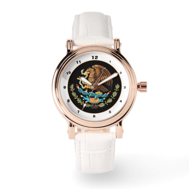 Montre Mexique & Aigle mexicain armoiries / mode de drape (Recto)