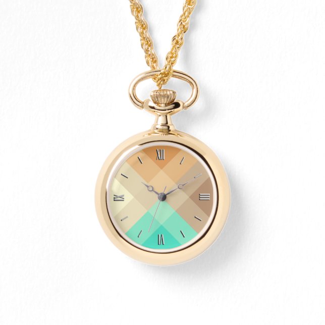 Montre Mi-siècle méga plaid - tan & turquoise (Recto)