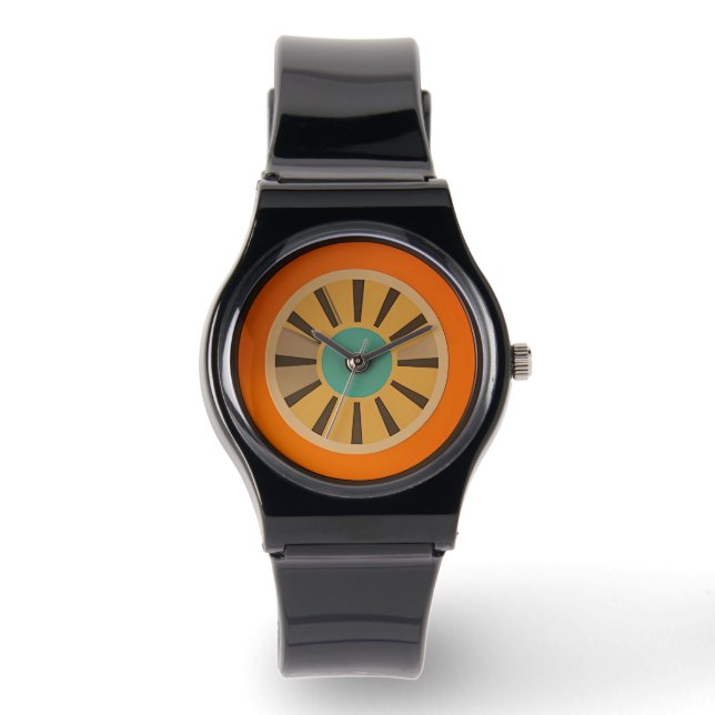 Montre Mid Century Atomic Futuristic Orange Slice (Recto)