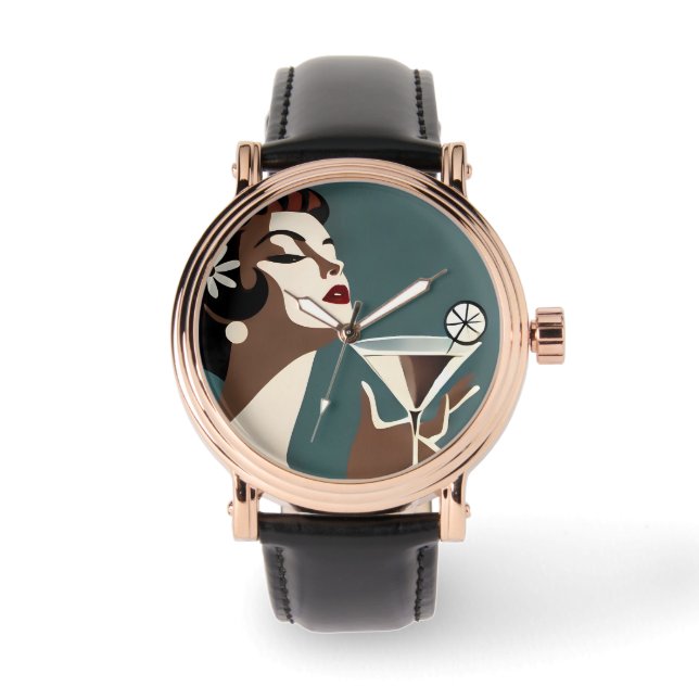 Montre Mid Century Modern Art The Martini DIva (Recto)