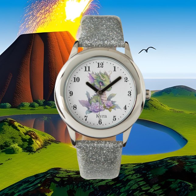 Montre mignon amoureux de dragon ajouter le nom (Créateur téléchargé)