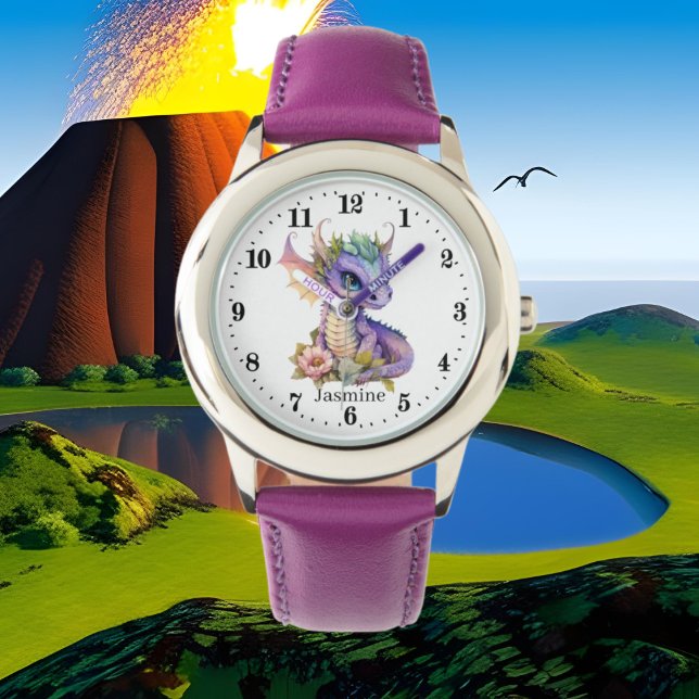 Montre mignon amoureux de dragon ajouter le nom (Créateur téléchargé)