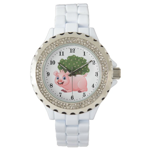 Montre mignon amoureux de porc animal Watch (devant)