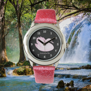 Montre mignon amoureux des cygnes