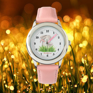 Montre mignon amoureux du lapin ajouter nom
