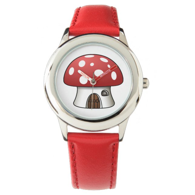 Montre mignon champignon rouge amusant design enfants (devant)