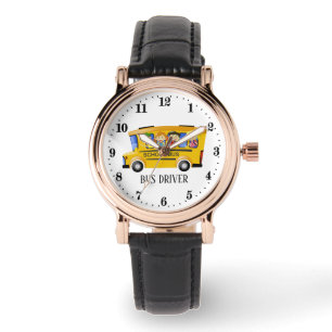 Montre mignon conducteur de bus scolaire ajouter du texte