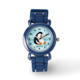 Montre mignon enfants unisex pingouins amoureux ajouter n