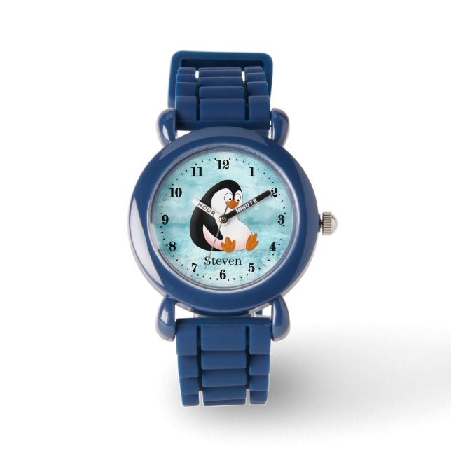 Montre mignon enfants unisex pingouins amoureux ajouter n (Recto)
