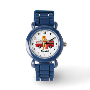 Montre mignon garçons Fireman nom d'ajout