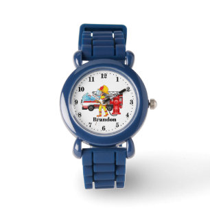 Montre mignon garçons Fireman nom d'ajout