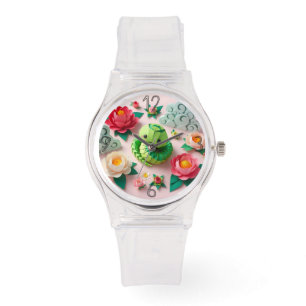 Montre Mignon serpent du Nouvel An chinois en origami WGW