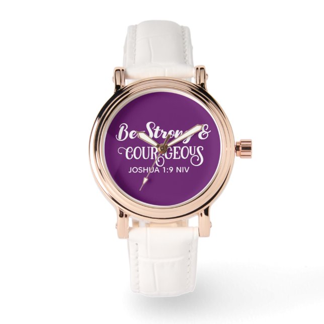 Montre Mignon Violet Foncé Fort et Courageux Simple (Recto)