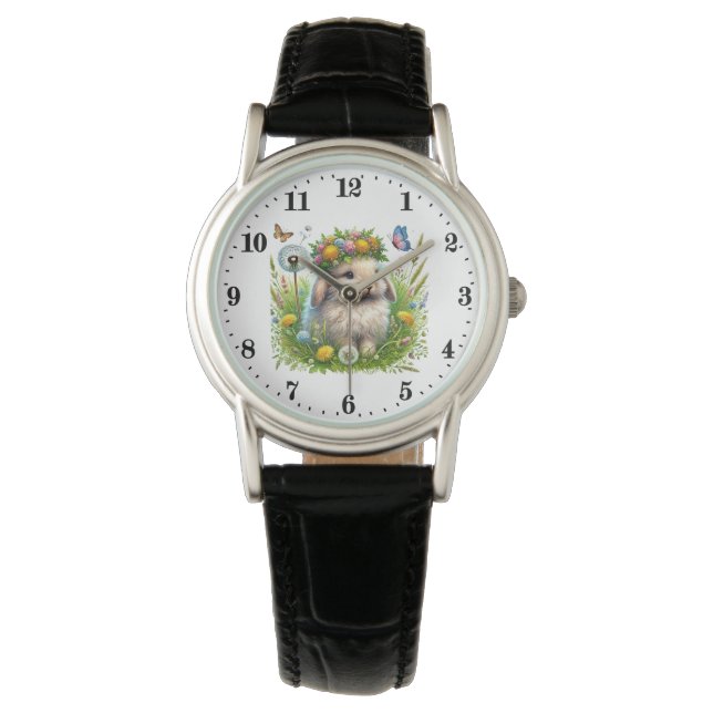 Montre Mignonne amoureux des animaux lapin (devant)