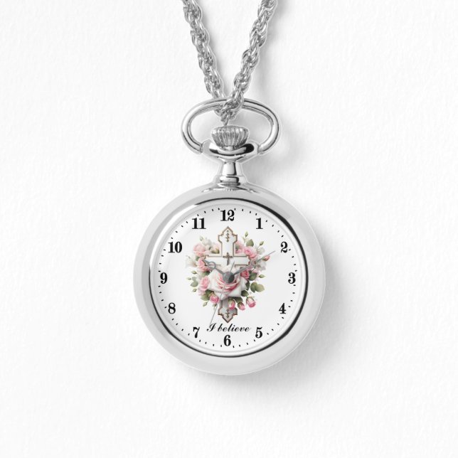 Montre Mignonne croix religieuse je crois (Recto)