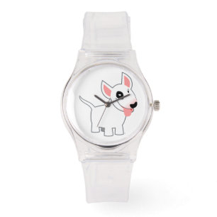 Montre mignonne de bull-terrier de bande dessinée