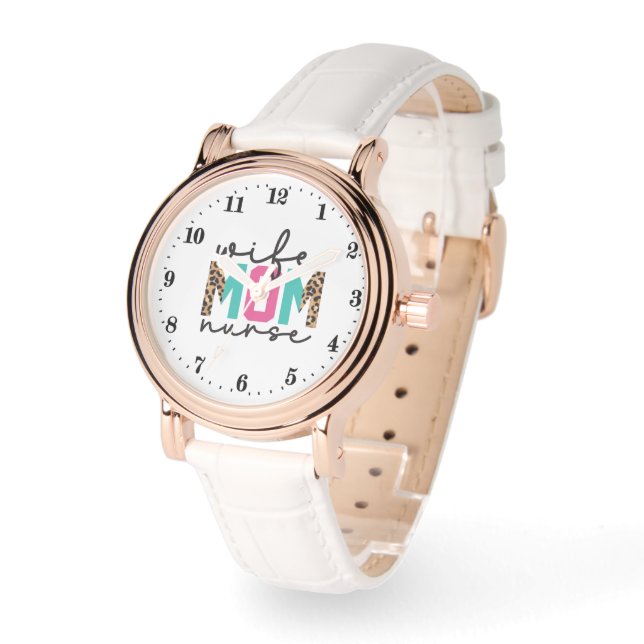 Montre Mignonne Femme Maman Infirmière mot art (Angle)