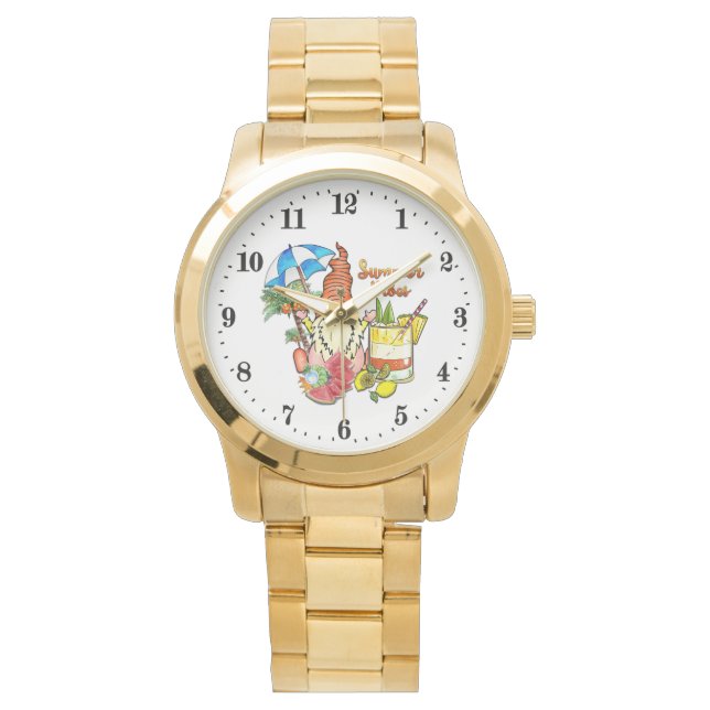 Montre mignonne femmes plage gnome Vies d'été (devant)