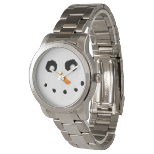Montre Mignonne fille Snowman visage Noël femmes