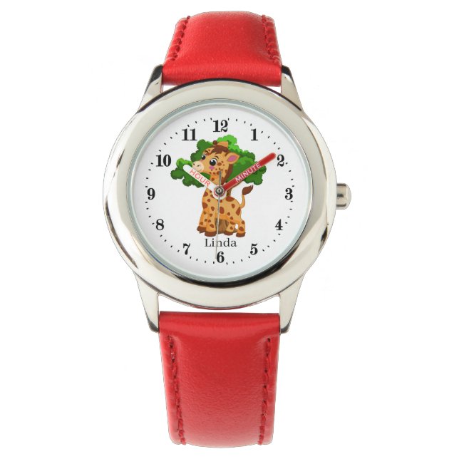 Montre mignonne girafe de jungle unisexe enfants (devant)