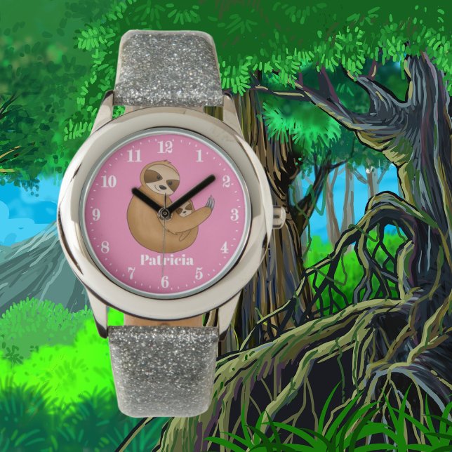 Montre Mignonne maman et bébé petites filles paresseuses (Créateur téléchargé)