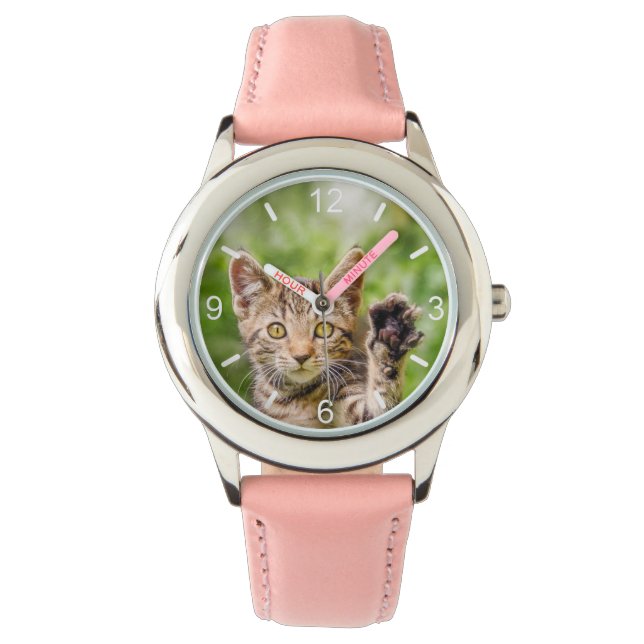 Montre Mignonne Maneki Neko Chat Kitten Drôle Pose De Bec (devant)