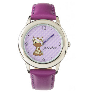 Montre Mignonne petite girafe kawaii nom de dessin animé 