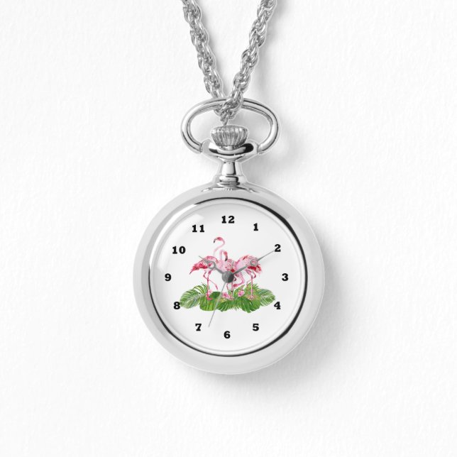 Montre mignonne plage rose flamants femmes (Recto)
