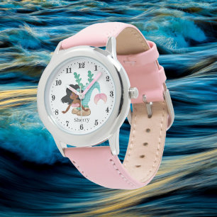 Montre mignonne plage sirène amoureux ajouter nom fille e
