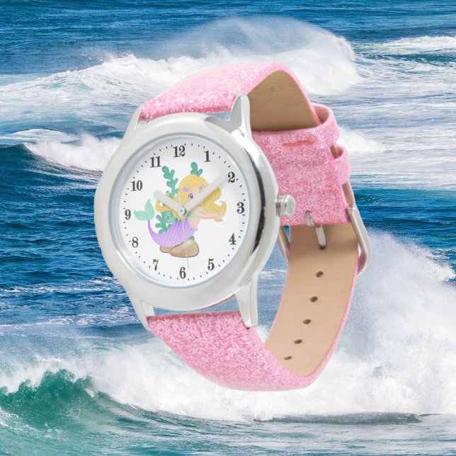 Montre mignonne plage sirène amoureux ajouter nom fille e (Créateur téléchargé)