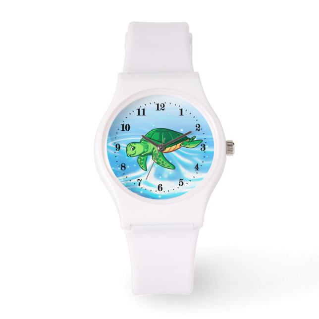 Montre mignonne plage tortue de mer (Recto)