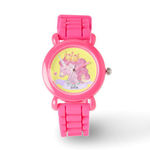 Montre 👑 mignonne Princesse Unicorn Nom personnalisé