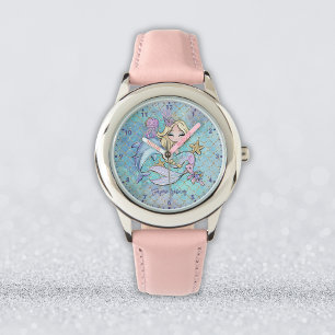 Montre Mignonne sirène Blonde fille personnalisée