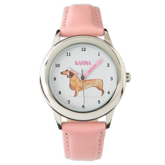 Montre Mignonne Weiner Dachshund Chien Chiot Chiot Animal (devant)
