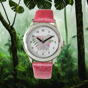 Montre mignonnes filles amateurs de rhinocéros ajouter no