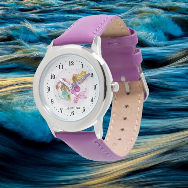 Montre mignonnes filles amatrices sirènes ajouter nom Wat (Créateur téléchargé)