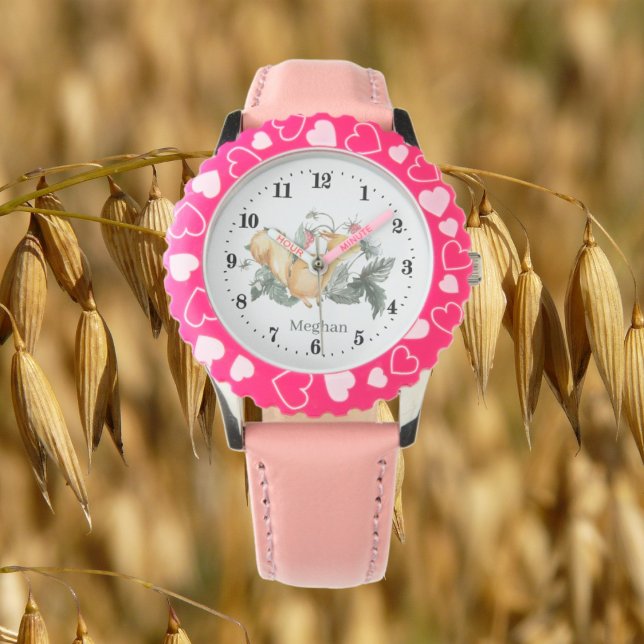 Montre mignonnes filles amoureux d'écureuil ajouter le no (Créateur téléchargé)