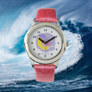 Montre mignonnes filles mermaid amantes ajouter le nom
