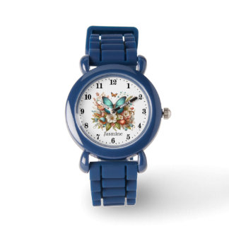 Montre Mignonnes filles papillon amoureux ajouter nom