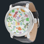 Montre Mignonnes sortes de Dinosaures sans joint<br><div class="desc">Cette jolie sorte de dinosaures Un design sans couture fait un cadeau parfait pour les hommes,  les femmes,  les bébés,  les enfants,  les filles et les garçons qui aiment les dinosaures!</div>