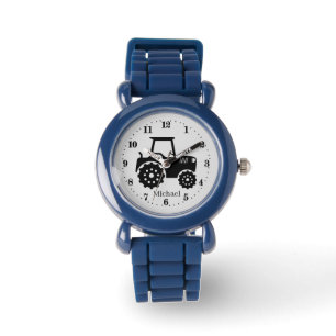 Montre mignons garçons tracteurs amoureux ajouter un nom