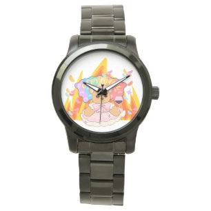 Montre Mikitiez été en peluche d'ours gelée feu de vin ro
