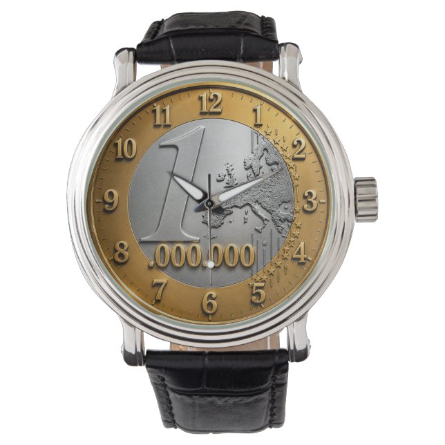 Montre Million Euro Coin Wall Clock Design, Funny Wealth  (devant)